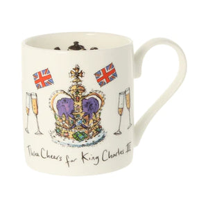 Mclaggan Smith Mugs 3 Cheers for King Charles III 300ml bone china mug
