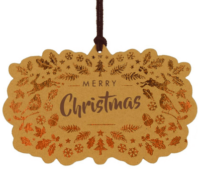 Vivid Wrap - Merry Christmas Copper Tags set of 4