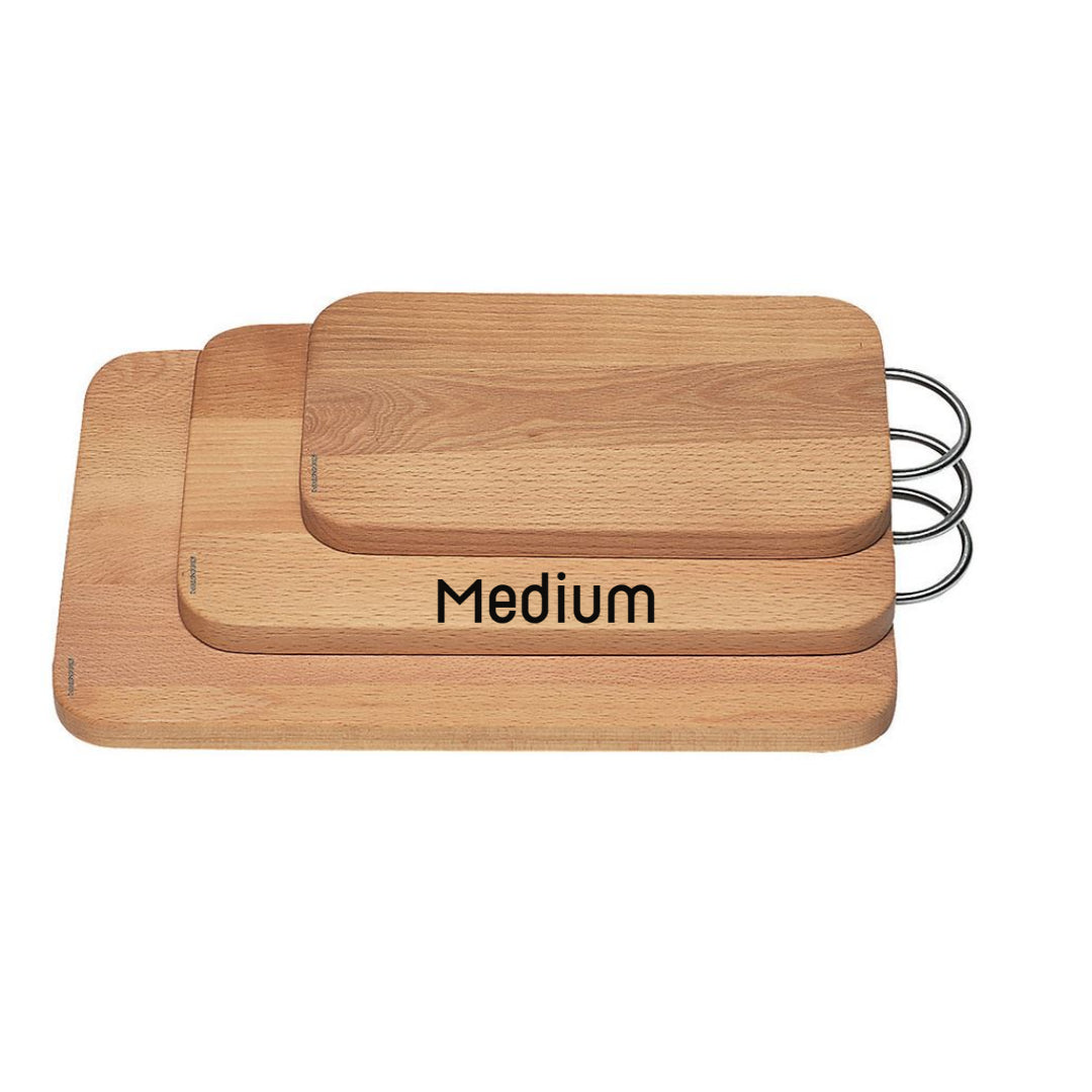 Eddingtons - Medium Beech Board With Stainless Steel Loop Handle