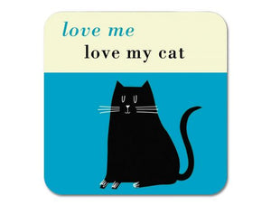 Repeat Repeat - Happiness Coaster Black Cat Turquoise