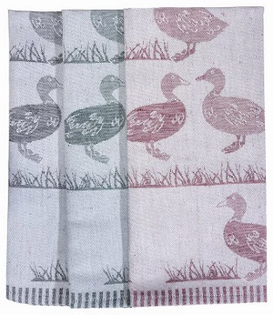 Tea Towel - Ducks, Red