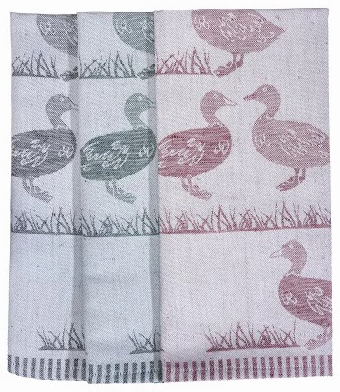 Tea Towel - Ducks, Red