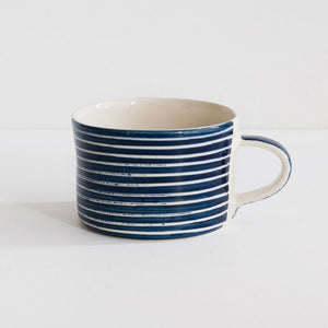 Musango Sgrafitto Stripe Mug - Blue