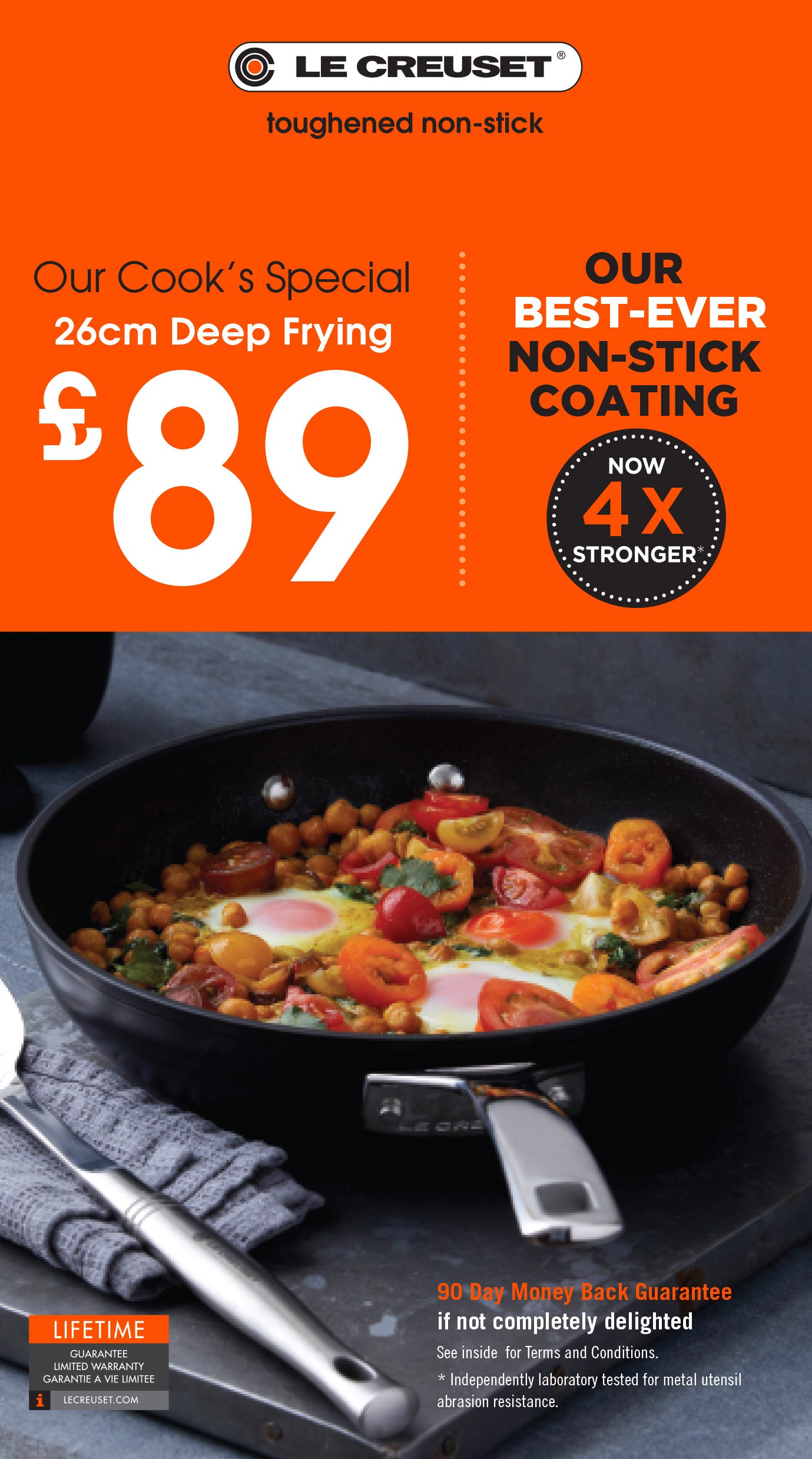 Le Creuset Toughened Non-Stick Deep Frying Pan 26cm (Cooks Special)