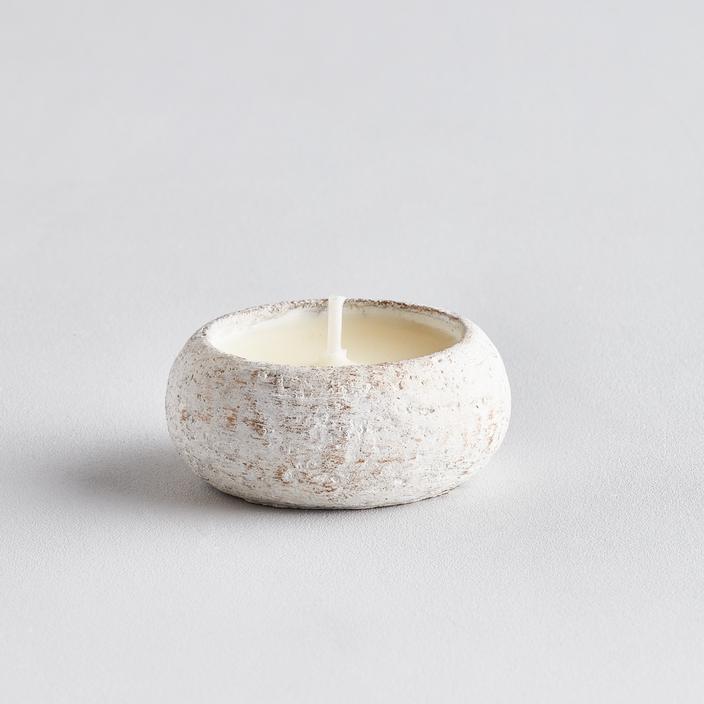 St Eval Candle Co - White Christmas Tealight Holder - Orange & Cinnamon