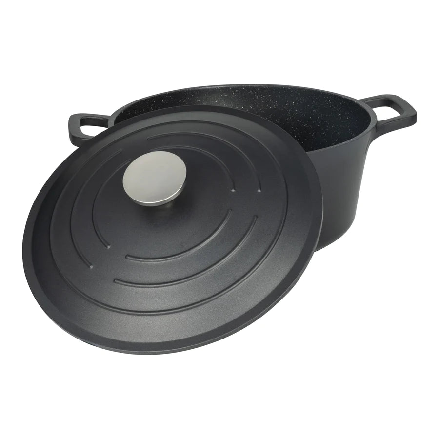 Grunwerg - Commichef Cast Aluminium 28cm Round Casserole - Black