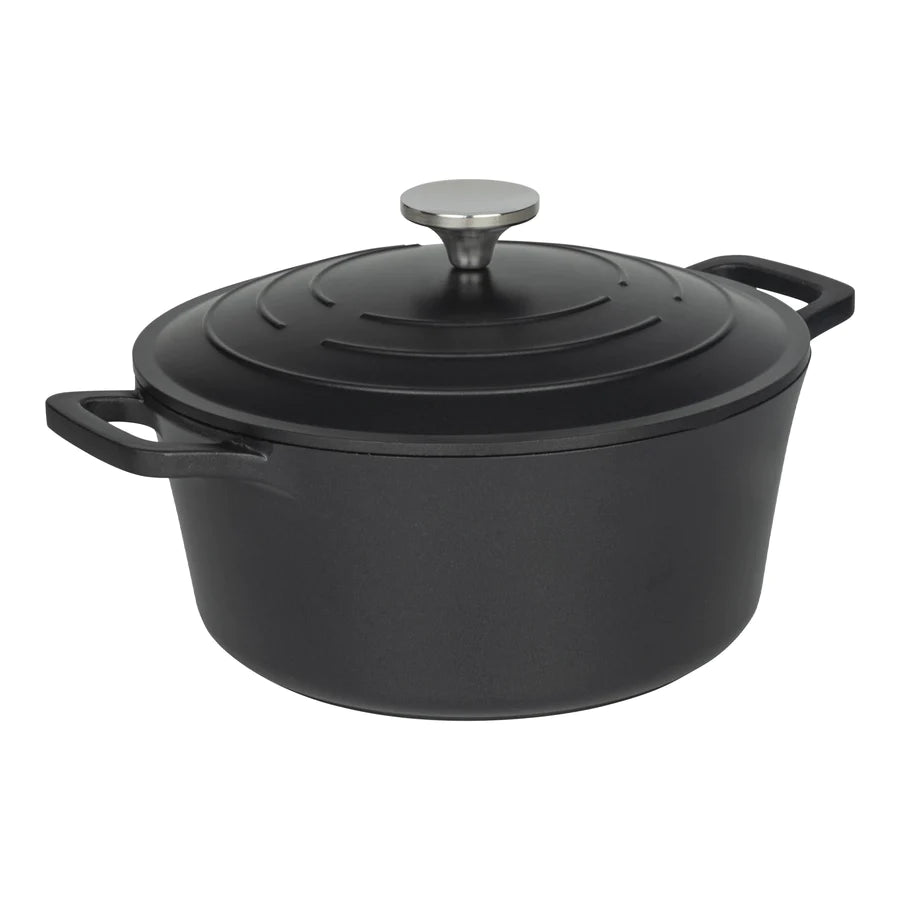 Grunwerg - Commichef Cast Aluminium 28cm Round Casserole - Black