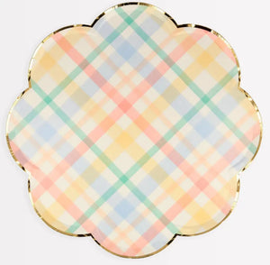 Meri Meri - Plaid Pattern Dinner Plates (x 8)