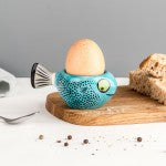 Hannah Turner - Handmade Ceramic Blue Fish Egg Cup (New Shape)