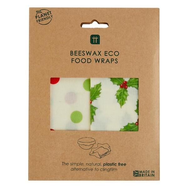Talking Tables - Botanical Holly Beeswax Wraps Pack of 2
