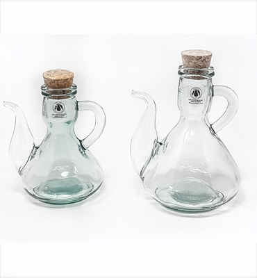 Divine Deli - Recycled Glass Oil/Vinegar Pot with Cork Lid