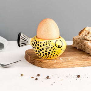 Hannah Turner - Handmade Ceramic Yellow Fish Egg Cup (New Shape)