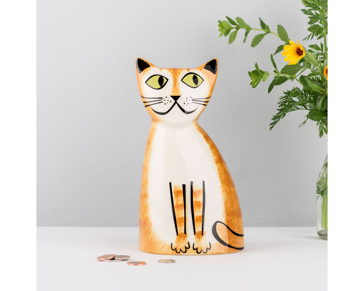 Hannah Turner Handmade Ceramic Ginger Cat Money Box