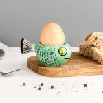 Hannah Turner - Handmade Ceramic Green Fish Egg Cup (New Shape)
