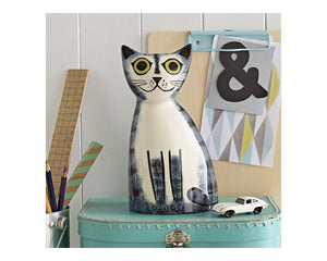 Hannah Turner - Handmade Ceramic Grey Tabby Cat Money Box