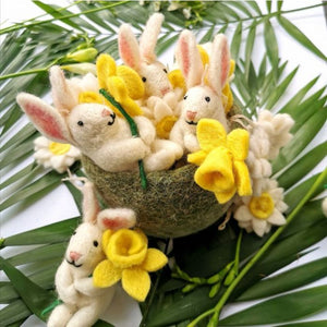 Felt So Good - Handmade Felt Delilah Bunny Hanging Easter Decoration