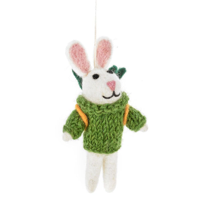 Felt So Good - Handmade Felt Ronnie the Rabbit Hanging Easter Decoration