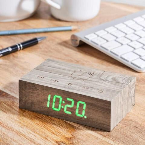 Gingko - Flip Click Clock - Ash