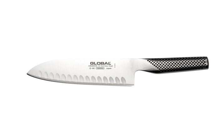 Global 18cm Santoku Knife Fluted G-80