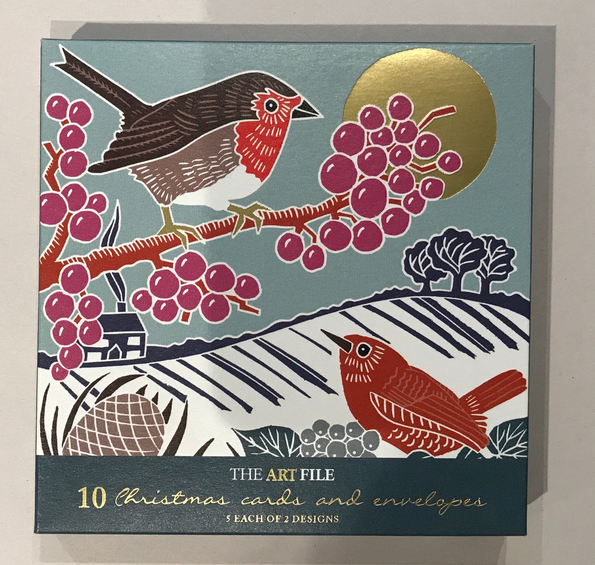 The Art File - Christmas Card Squirrel & Robin