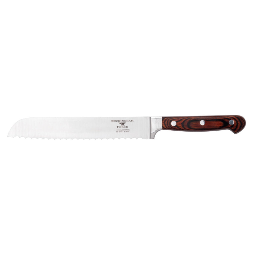 Rockingham Forge Universal Bread Knife with Wooden Rosewood Handles