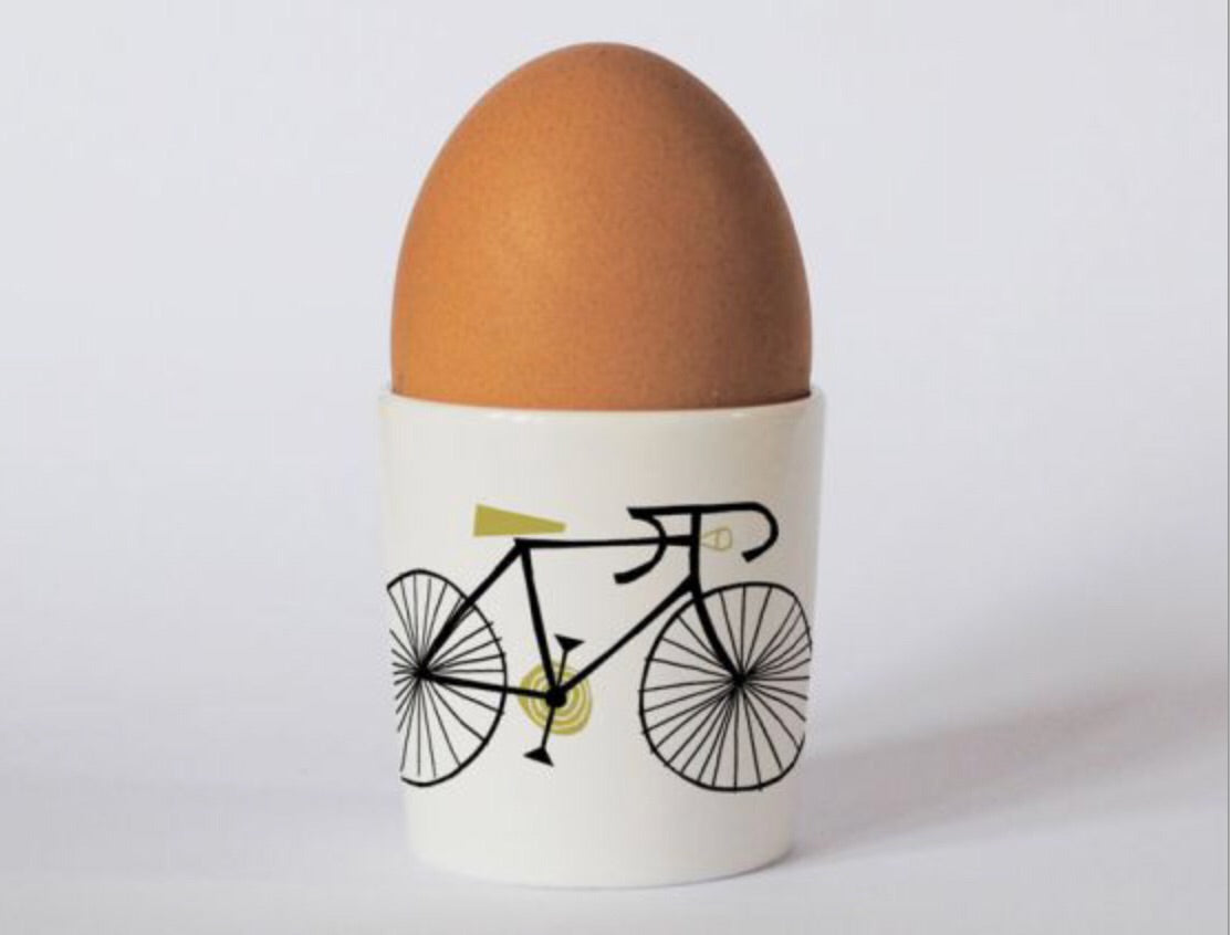 Repeat Repeat Happiness Egg Cup- Bike Olive