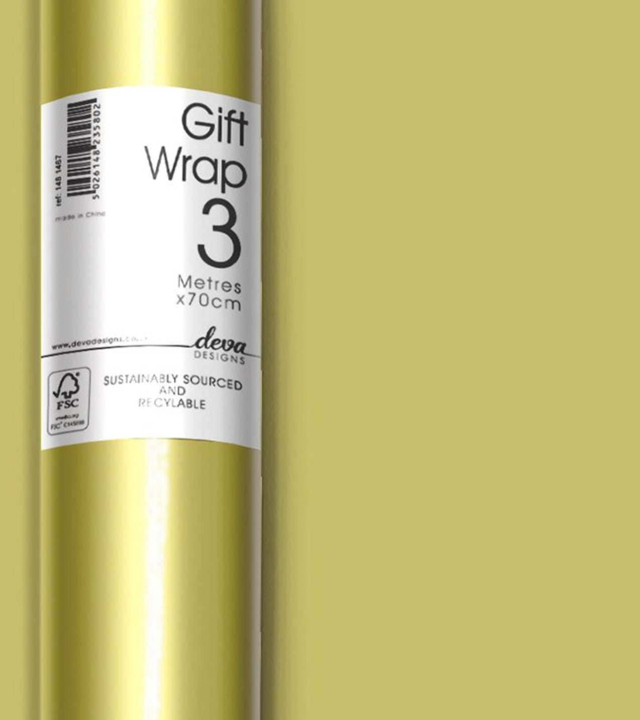 Deva Design Gift Wrap Paper Gold