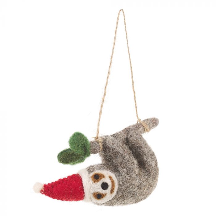Felt So Good - Handmade Felt Sloth Christmas Decoration