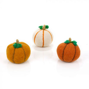 Felt So Good - Handmade Felt Medium Pumpkin Halloween Decoration Orange