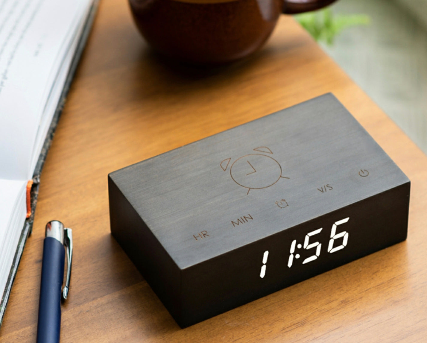 Gingko - Flip Click Clock - Black