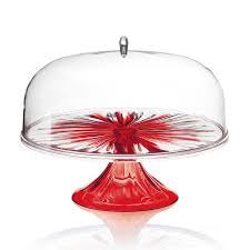 Guzzini- Alzata Con Campanal Aqua Transparent Red