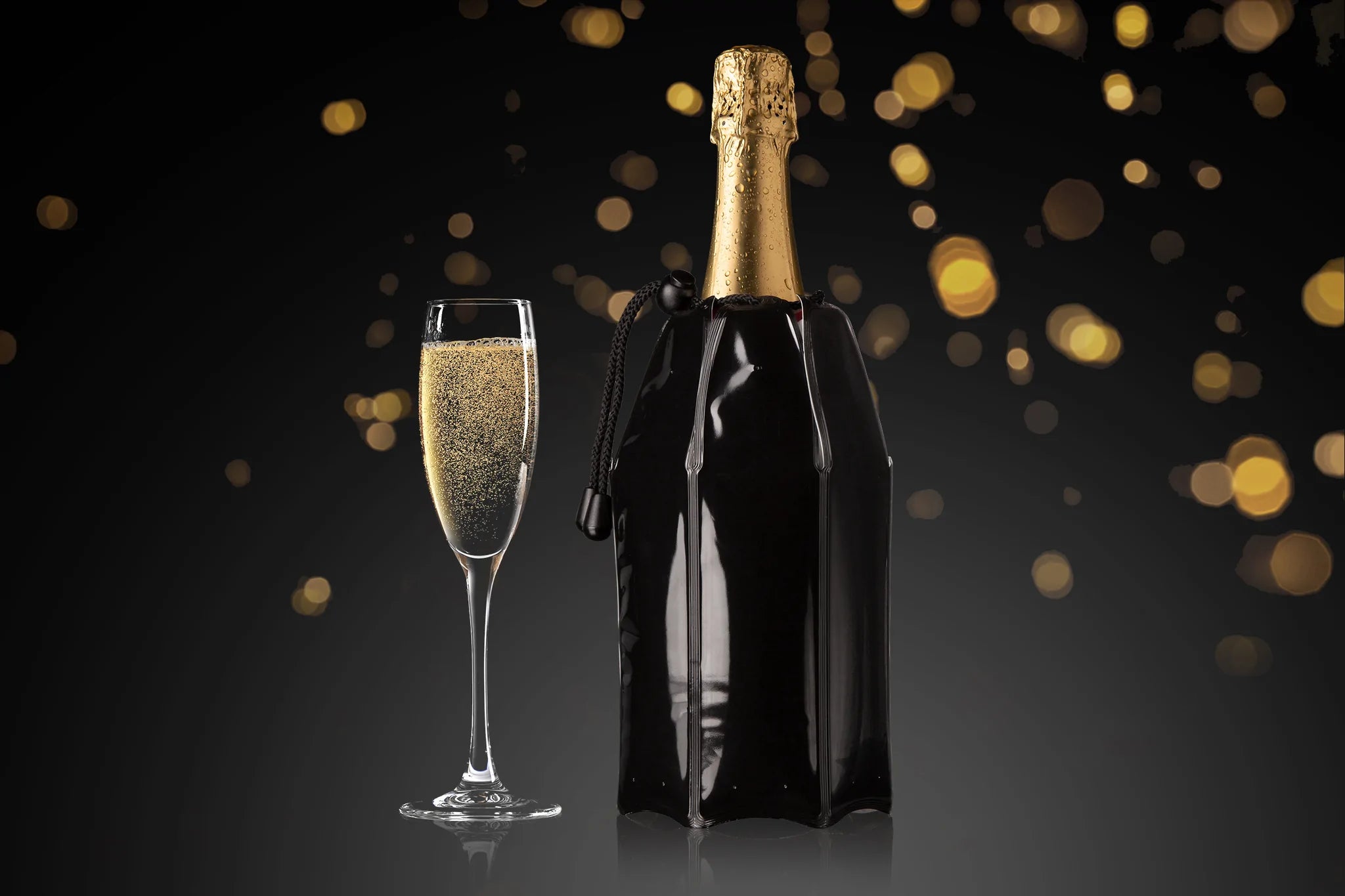 Vacuvin Active Cooler Champagne Black Sleeve