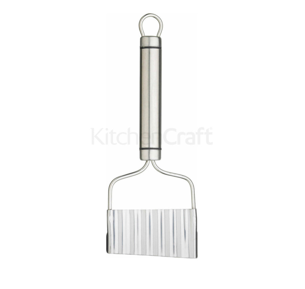 KitchenCraft - Oval Handled Stainless Steel Crinkle Chip Cutter