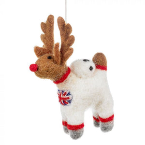 Felt So Good - Handmade Felt Reindeer Astronaut Christmas Decoration