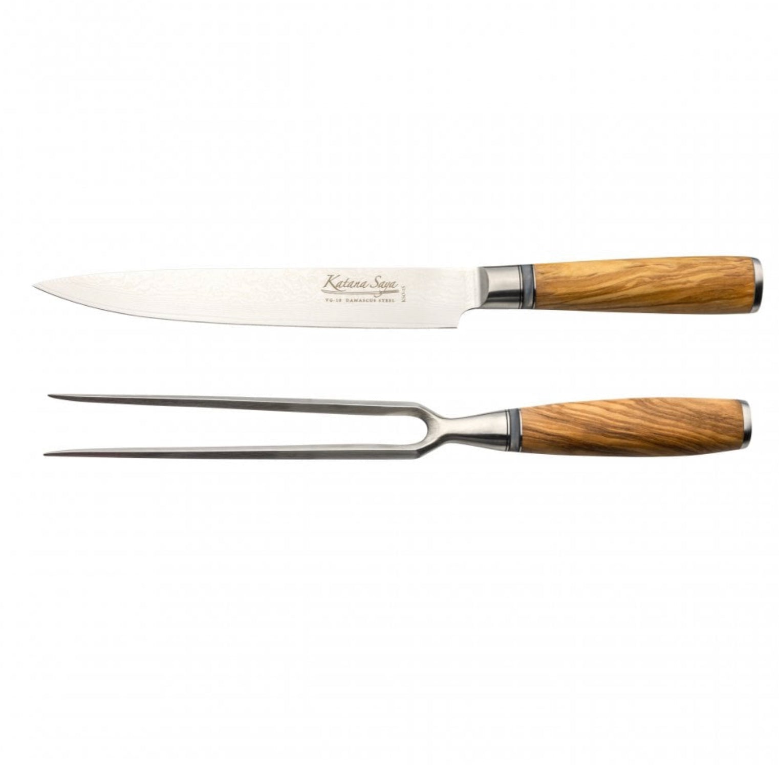 Katana Saya 2pce Carving Set, Olive Wood Handle