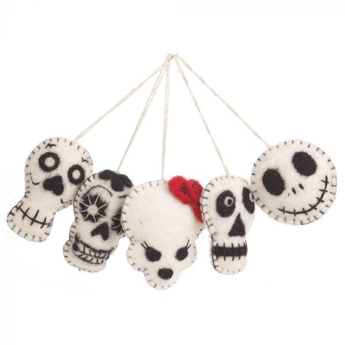 Felt So Good - Handmade Felt Halloween Skulls Decoration