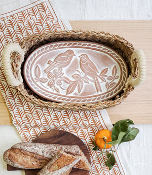Korissa - Handmade Bread Warmer & Wicker Oval Basket LoveBird