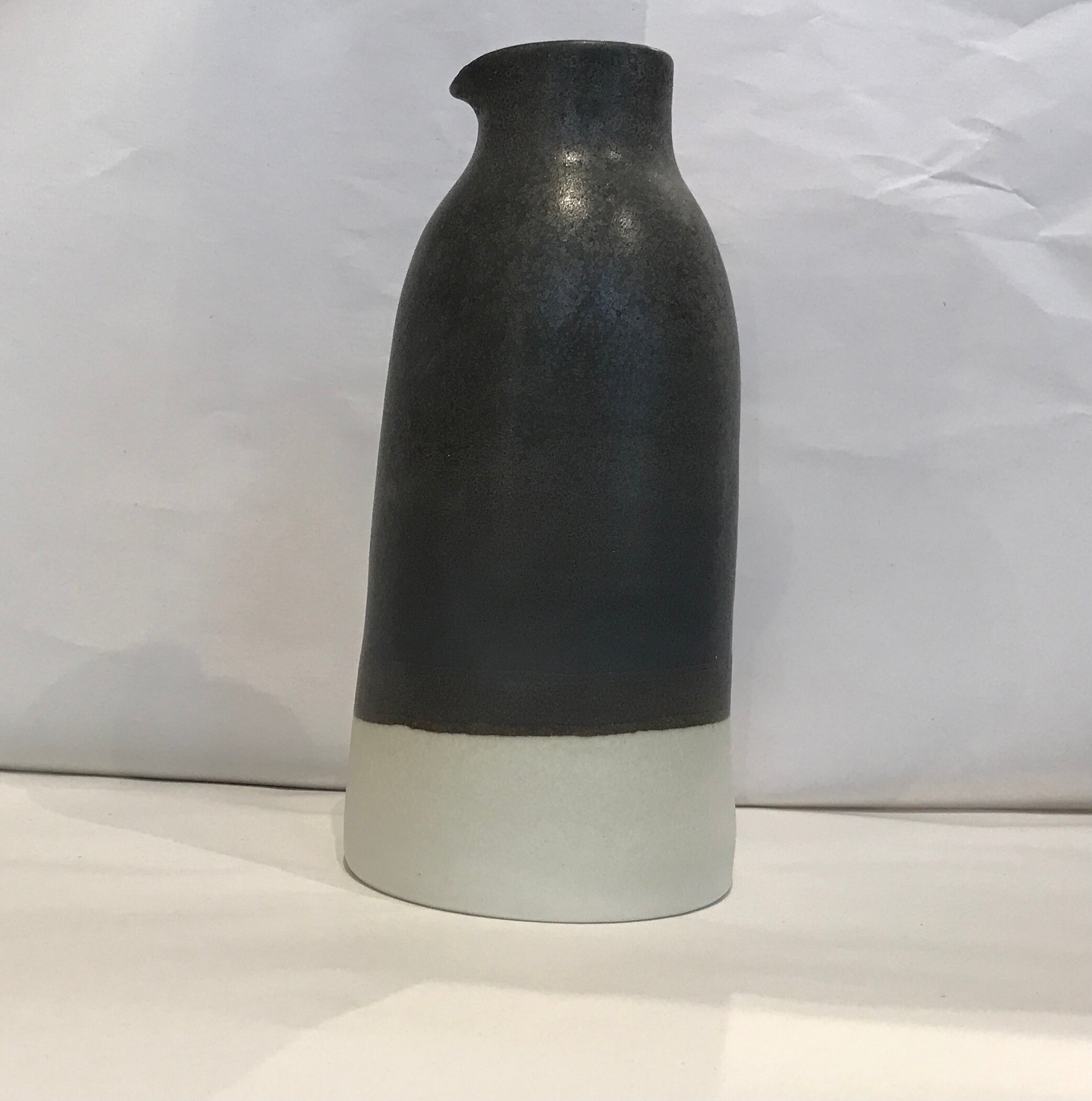 Edit Juhasz - Hand Thrown Porcelain Carafe - Black & White