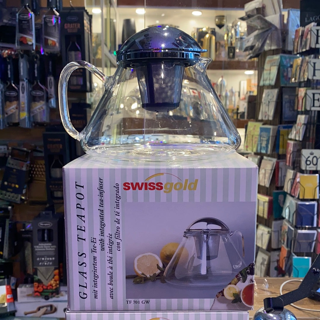 SwissGold Glass Teapot With Integrated Tea-Infuser