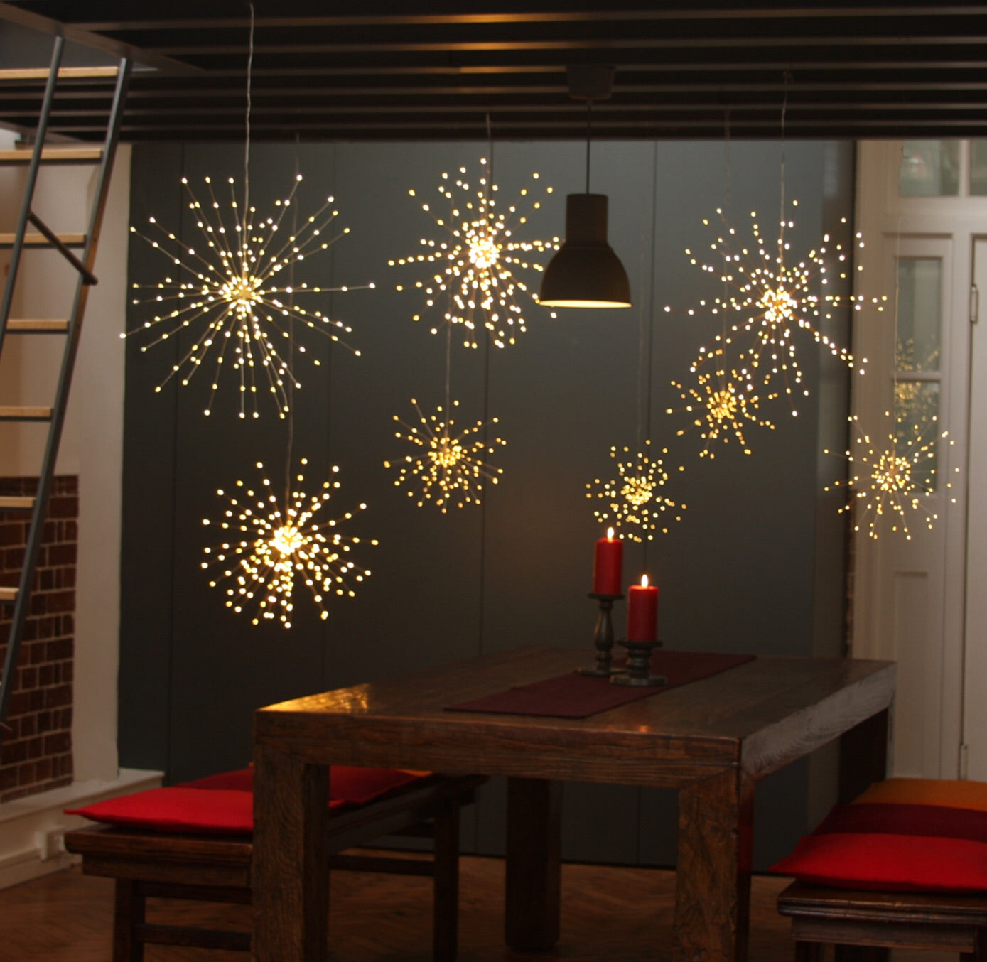 Large Hanging Starburst Lights-Copper