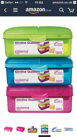 Slimline Quaddie lunch box 1.5L