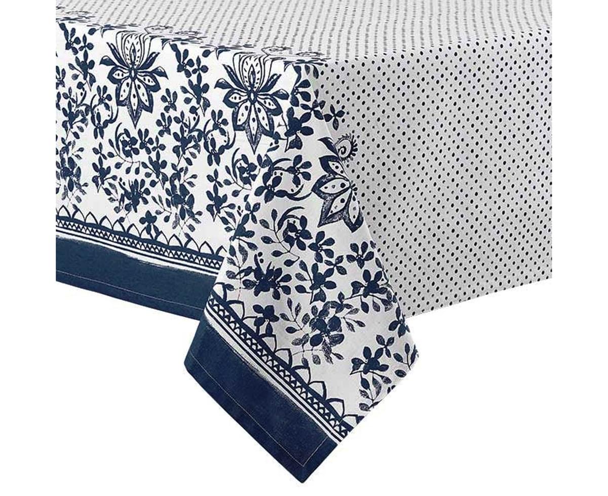 Ladelle Watercolour Floral Navy Tablecloth 1.5m x 2.25meters - Navy