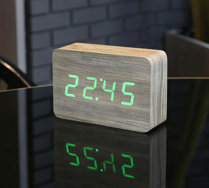Ginko - Brick Ash Click Clock - Green LED