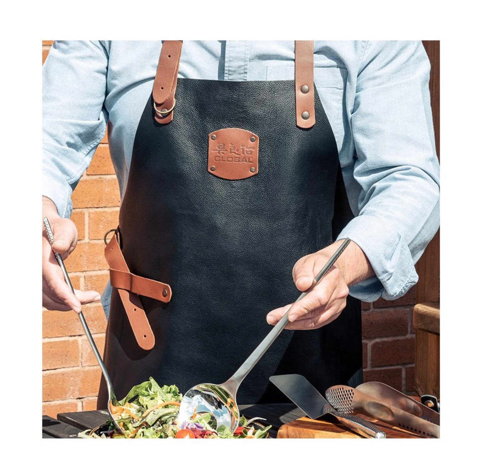 Global - Fine Leather Apron - Montana Black