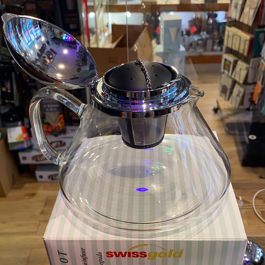 SwissGold Glass Teapot With Integrated Tea-Infuser