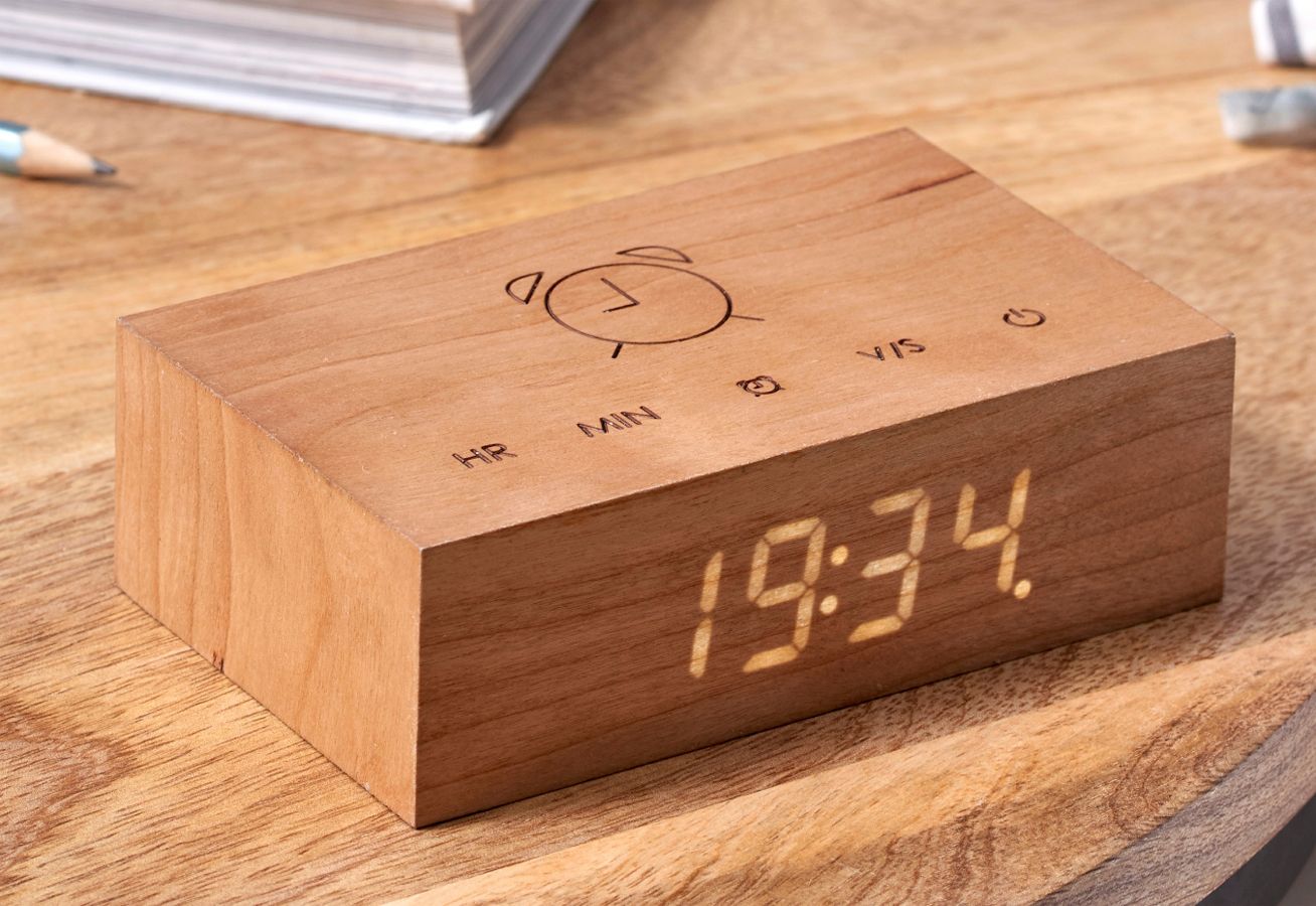 Gingko - Flip Click Clock - Cherry