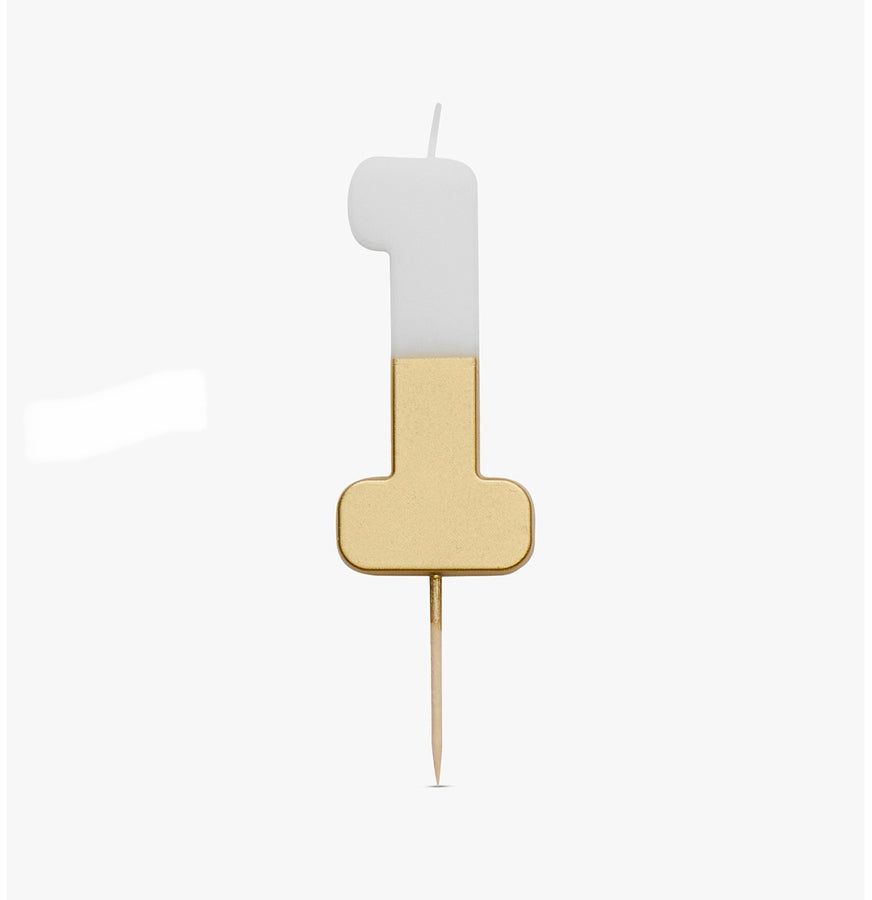 Talking Tables - We Heart Birthdays Gold Candle Numbers 1