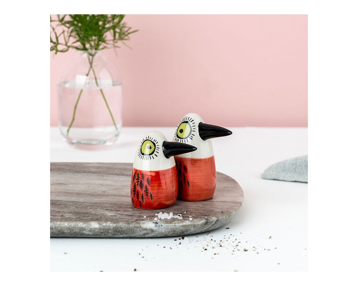 Hannah Turner - Bird Salt and Pepper Shakers Red
