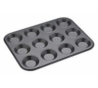 MasterClass - Crusty Bake Non-Stick 12 Hole Shallow Baking Pan