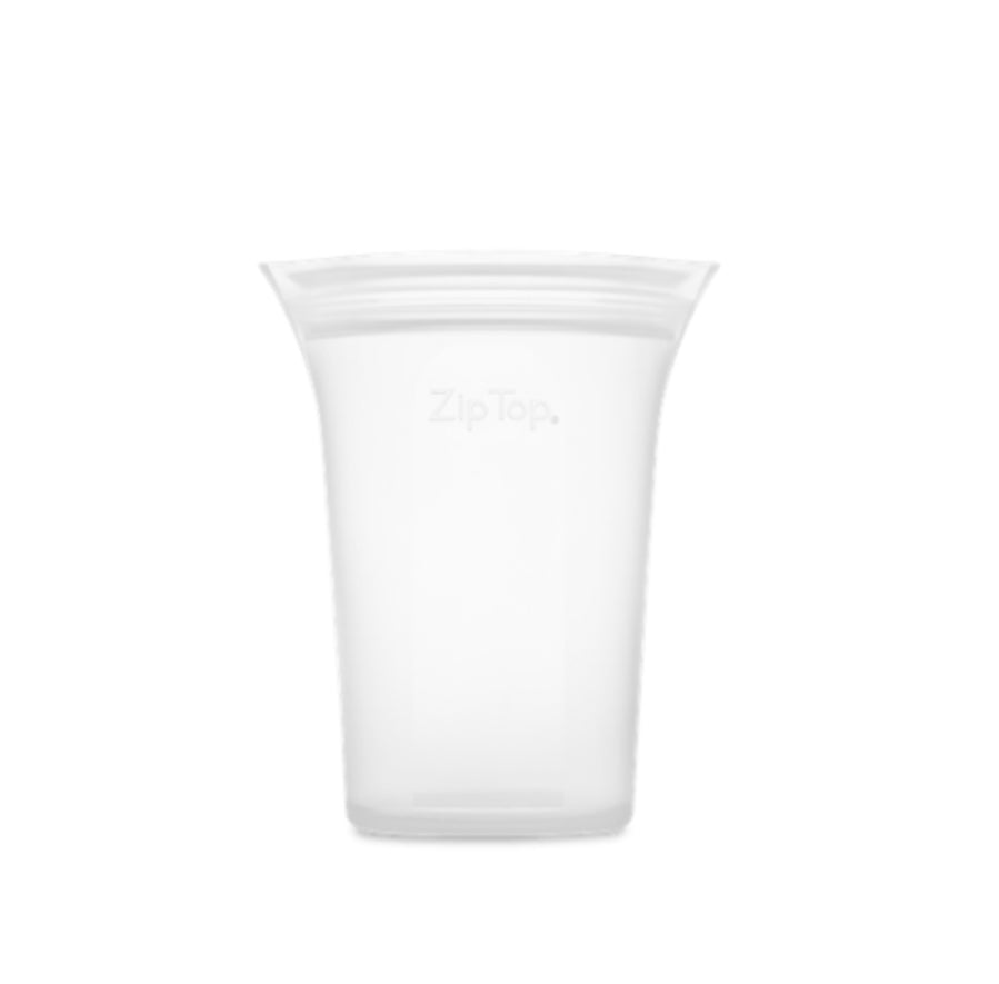 Zip Top -Medium Reusable Silicone Cup 473ml - Frost